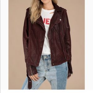 Motto jacket maroon worn once